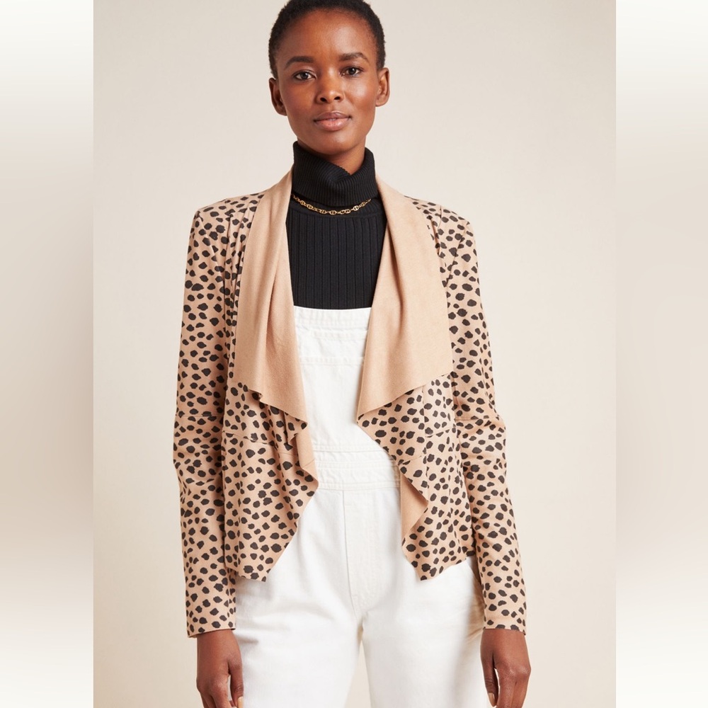 NWOT Anthropologie Bagatelle Draped Cheetah Jacket // Size 1X